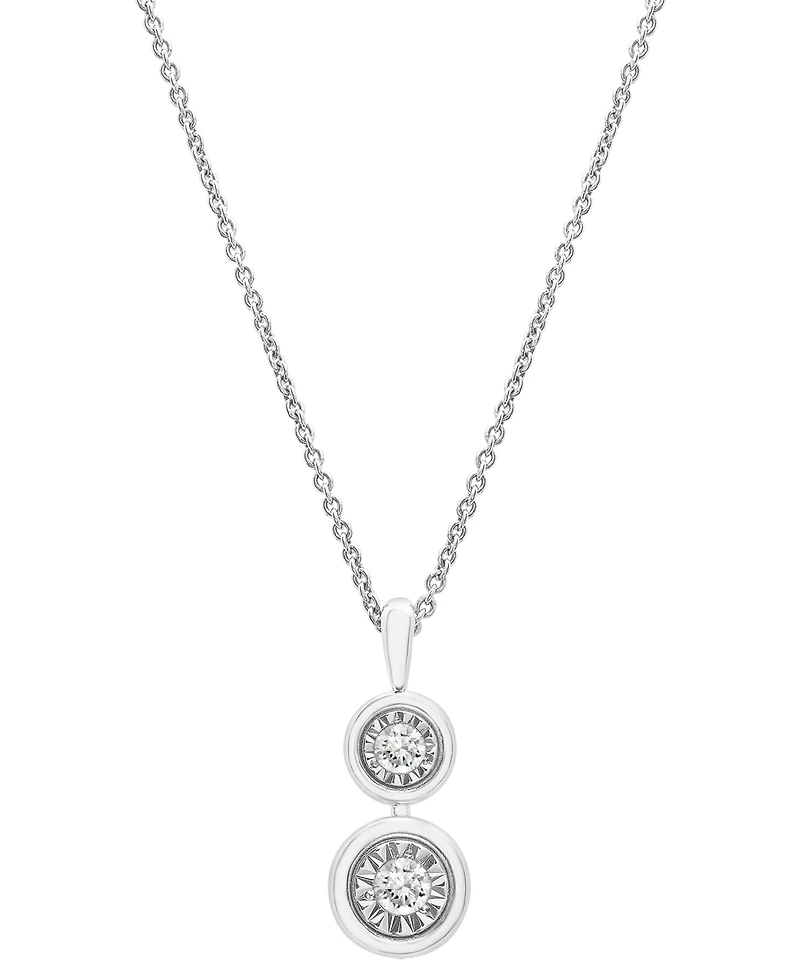 2-Pc. Set Diamond Circle Cluster Pendant Necklace & Matching Dangle Earrings (1/3 ct. t.w.) in Sterling Silver or 14k Gold-Plated Sterling Silver, Cre