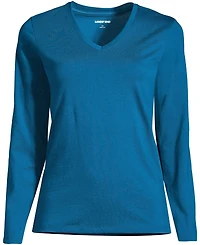 Lands' End Women's Tall Supima Cotton Long Sleeve V-Neck T-Shirt