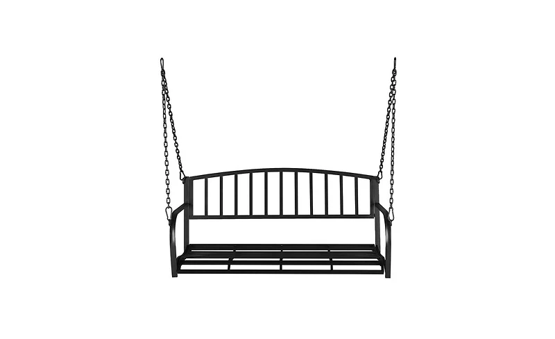 Slickblue 1184647cm Iron Art With Iron Chain Vertical Bar Backrest 200kg Iron Swing BlackA A¼E Swing frames not includedA A¼a€°