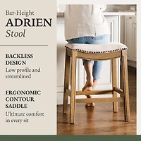 Maven Lane 31" Adrien Saddle Bar Stool Finish with Faux Leather