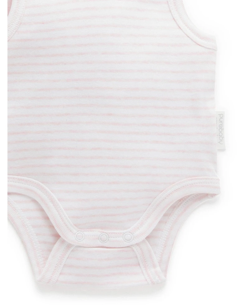 Purebaby Baby Girls Rib Bodysuit 2 pack