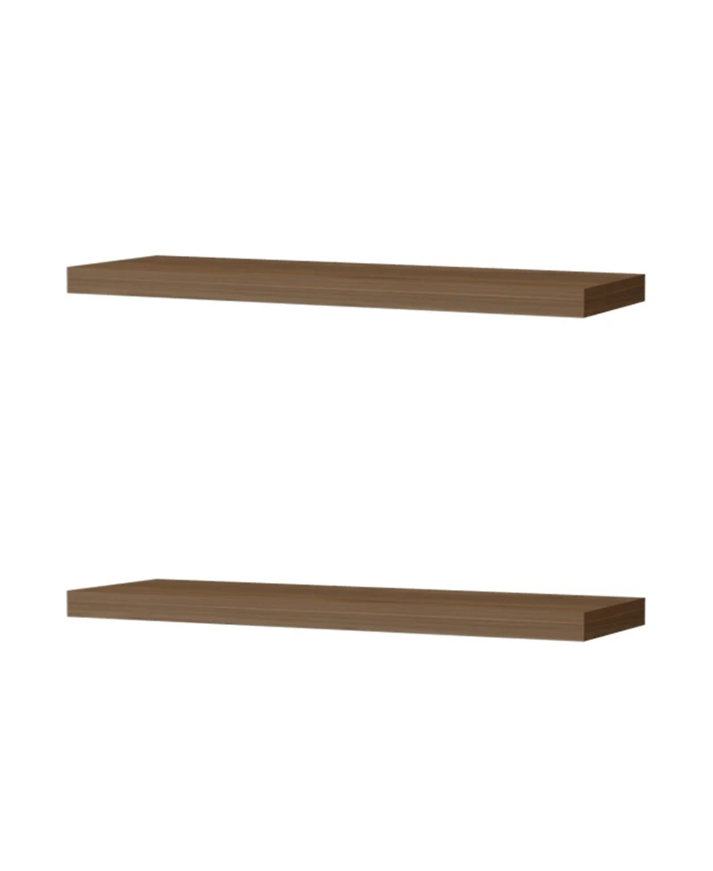 Fm Furniture Iva Floating Shelf in Melamine x2,Mahogany
