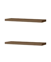 Fm Furniture Iva Floating Shelf in Melamine x2,Mahogany