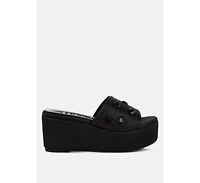 Meta charts Diamante & Rhinestone Flatform Sandals