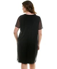 Bebe Plus Power Mesh A-line Maxi Dress
