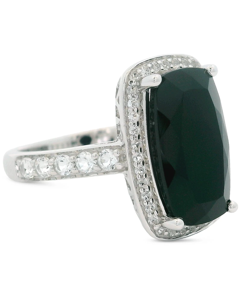 Amethyst (6 ct. t.w.) & White Topaz (1/3 Cushion Halo Statement Ring Gold-Plated Sterling Silver (Also Sky Blue Topaz, Green Amethyst,