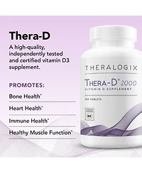 Theralogix Thera-d 2000 Vitamin D Supplement - 2,000 Iu (50 mcg) Vitamin D3 Tablets - 180-Day Supply - Immune Support Supplement for Women & Men