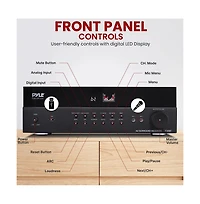Pyle 7.2 Channel Av Home Theater Receiver With Bluetooth, 4K Ultra Hd Support, Fm Radio, 400 Watt