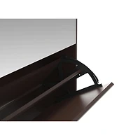 Streamdale Furniture Mirror Shoe Cabinet with 2 Tier Drawers
