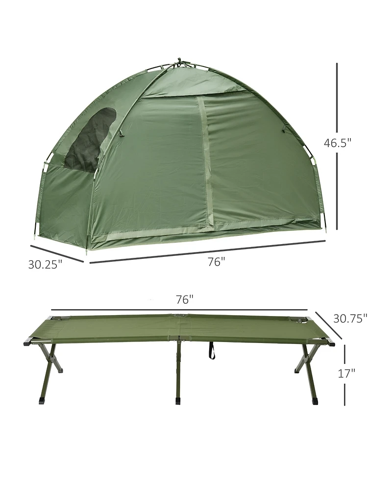 Streamdale Furniture Camping Tent Cot, Single Person Folding Cot Combo, Off-Ground Tent, Covered Outdoor Bed with Carry Bag for Hiking, Camping