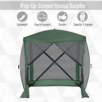 Pop Up Camping Canopy Gazebo Screen Shelter Tent with Single Person Easy Set-Up, Ventilating Mesh, Portable Carry Bag for Outdoor Camping Party Event,