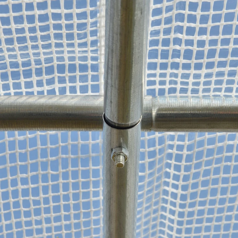 10' x 7' x 7' Walk-in Tunnel Greenhouse, Outdoor Green House with Anti-Tear Pe Cover, Zipper Doors and Mesh Windows, White