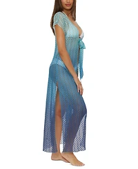 Becca Women's Sunset Ombre Crochet Cover-Up Robe
