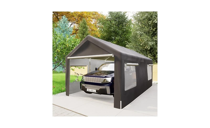 Slickblue Heavy-Duty Steel Canopy Tent with Roll-Up Ventilated Windows for Durable Outdoor Shelter
