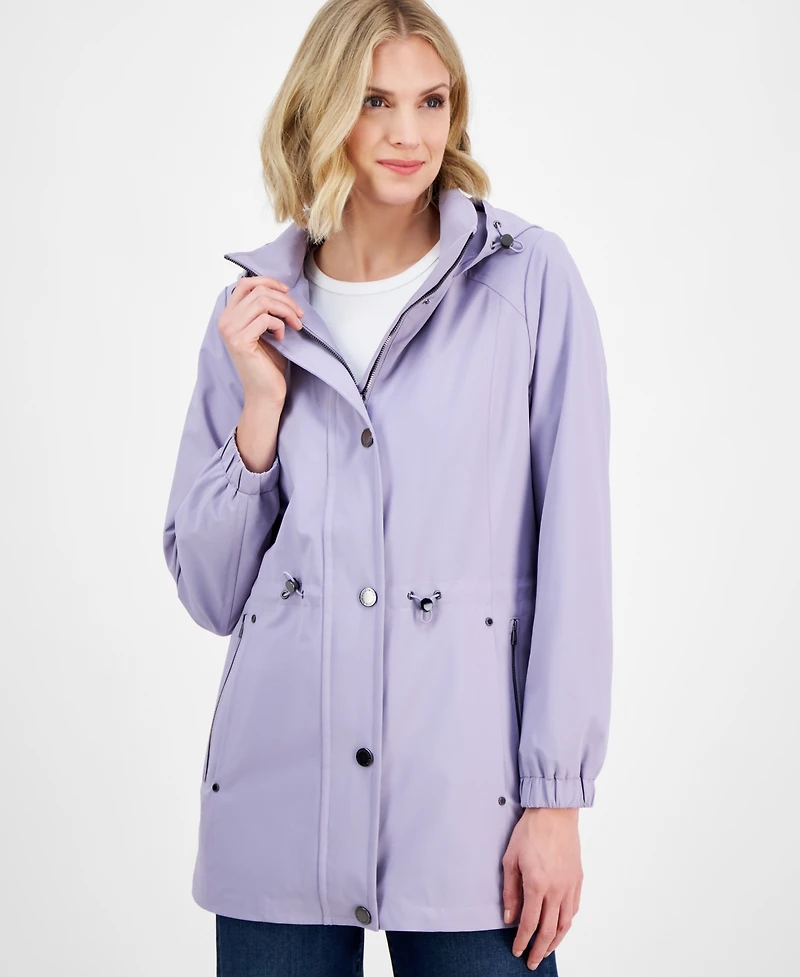 London Fog Women's Water-Resistant Hooded Anorak Coat