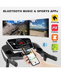 Ksports 16 Inch Wide Foldable Home Treadmill w/ Bluetooth & Fitness Tracking App