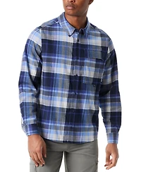 Bass Outdoor Men's Classic Fit Plaid Button-Front Stretch Flannel Shirt