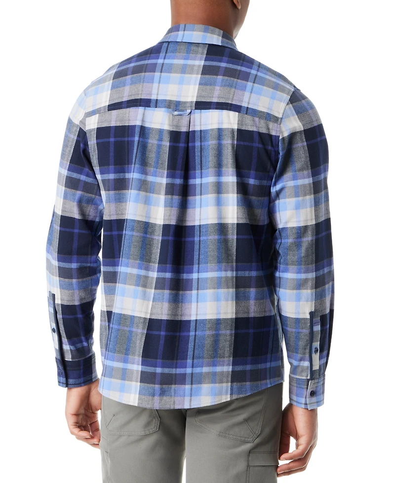 Bass Outdoor Men's Classic Fit Plaid Button-Front Stretch Flannel Shirt