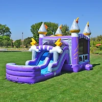 JumpOrange Thunder Commercial Grade Bounce House Water Slide with Pool for Kids and Adults (with Blower), Basketball Hoop, Wet Dry Combo, Outdoor, Big