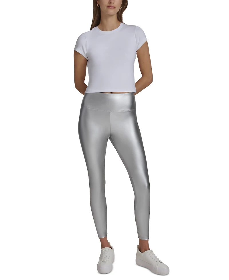 Andrew Marc Sport Women's Metallic Faux-Leather Leggings