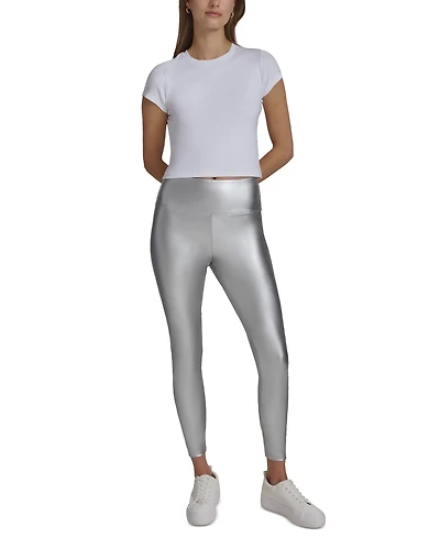 Andrew Marc Sport Women's Metallic Faux-Leather Leggings