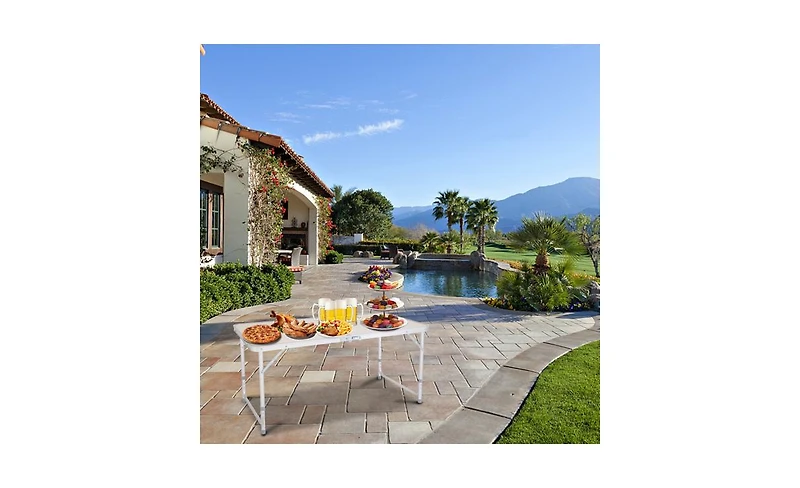 Slickblue Portable Multipurpose Folding Table in White – Versatile and Convenient Table for Indoor and Outdoor Use, Ideal for Events and Everyd