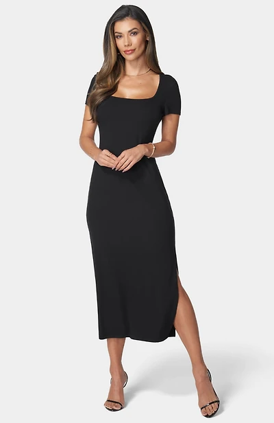Bebe Women's Square Neck Maxi T-Shirt Dress