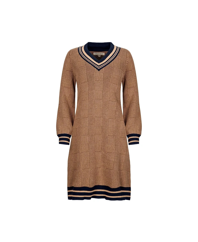 Hope & Henry Women's Organic Intarsia Cricket Sweater Dress