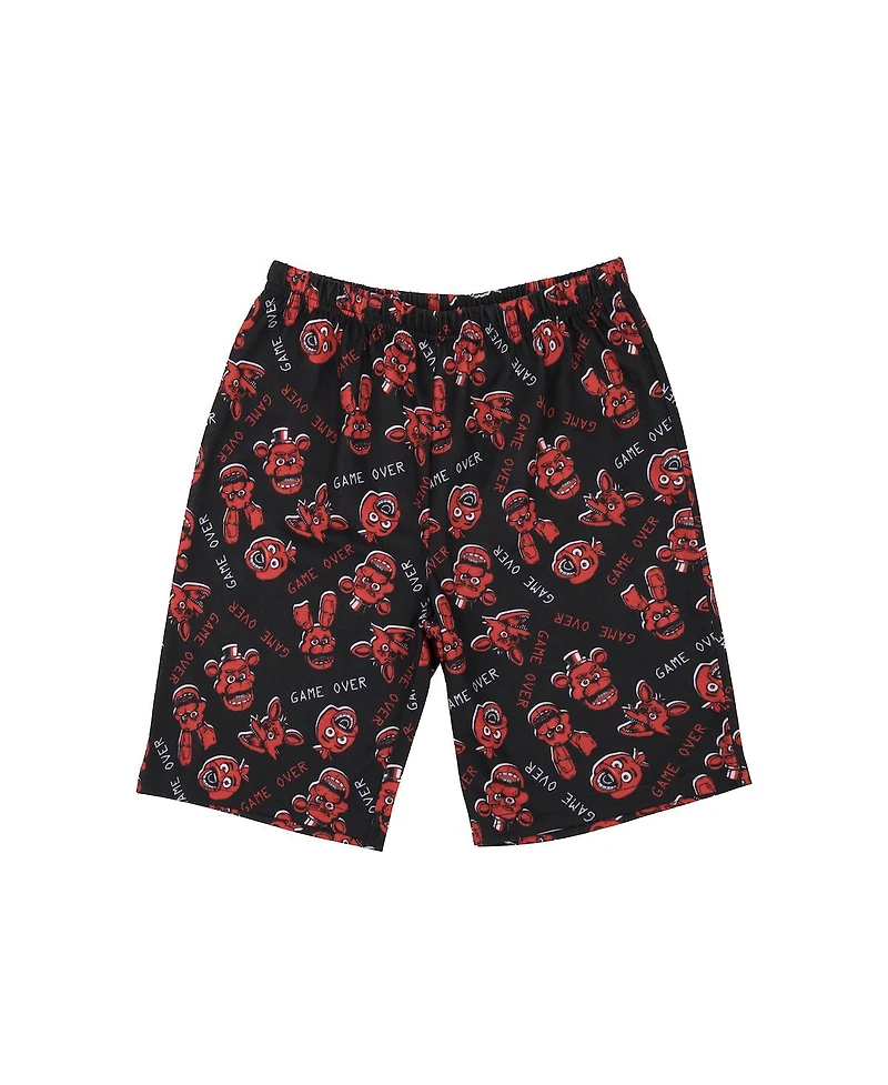 Five Nights at Freddy's Boys Youth Sleepwear Set Tee Shirt, Sleep Shorts, Pants