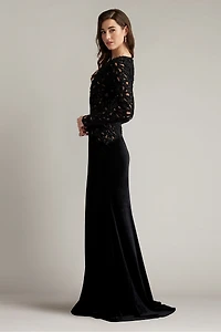 Tadashi Shoji Sinnott Chenille Embroidered Gown