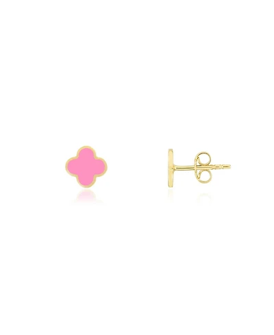 The Lovery Mini Bubblegum Pink Clover Stud Earrings