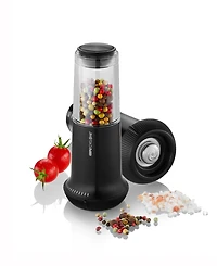 Gefu Stainless Steel With Ceramic Grinder Black Finish Salt or Pepper Mill