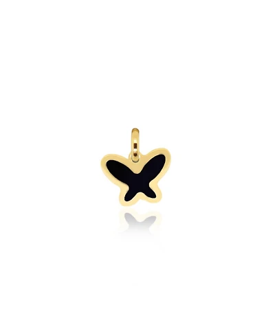 The Lovery Onyx Butterfly Charm 14K Gold 11 millimeters
