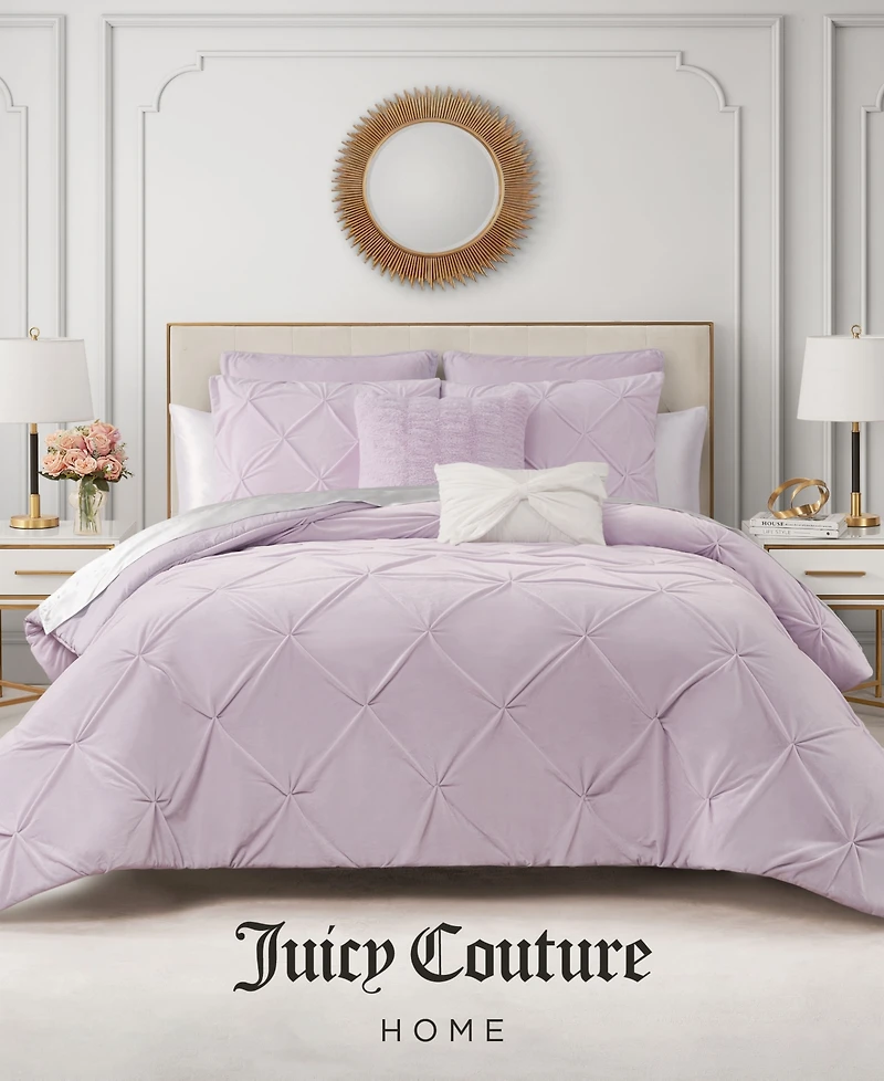 Juicy Couture Kiss Pleat Plush 5-Pc. Comforter Set, Full/Queen