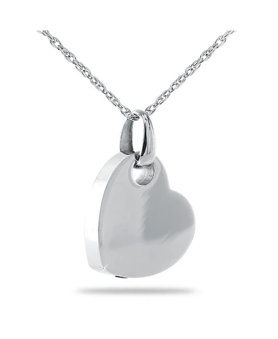 Sterling Silver .925 Cremation Heart 5/8 inch Pendant with 18 inch Necklace