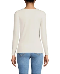 Lands' End Women's Petite Lightweight Jersey Skimming Long Sleeve Scoop Neck T-shirt