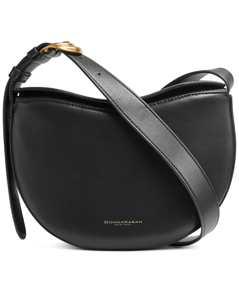 Donna Karan New York Valley Stream Leather Buckle Crossbody with Adjustable Strap