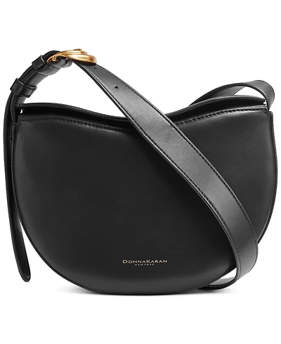 Donna Karan New York Valley Stream Leather Buckle Crossbody with Adjustable Strap