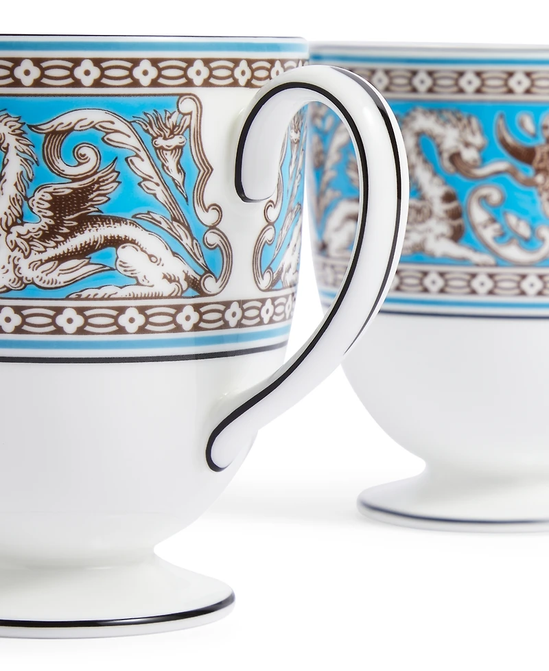 Wedgwood Florentine Turquoise Mugs, Set Of 2