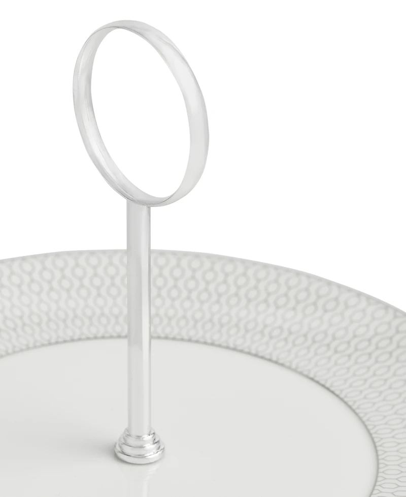 Wedgwood Gio Platinum Cake Stand, 2 Tier