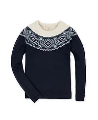Hope & Henry Women's Organic Long Sleeve Fair Isle Raglan Sweater
