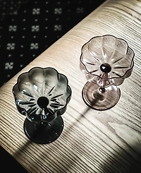 The Wine Savant Martini and Champagne Flower Classic Wavy Glass Coupes, Set of 6