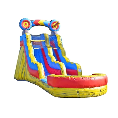 JumpOrange 15 Ft Target Water Slide Commercial Grade Inflatable with Detachable Deep Pool, Kids and Adults, Tall Blow Up Waterslide, Outdoor Indoor, W