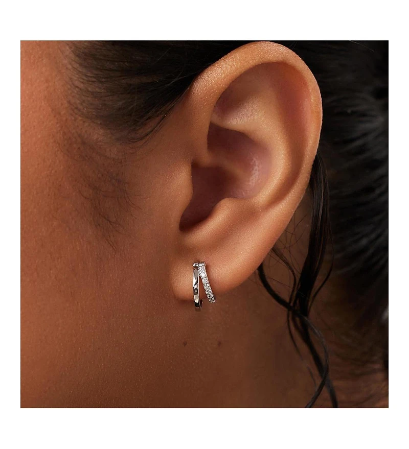 Ana Luisa Double Hoop Earrings - Toda Mini Silver