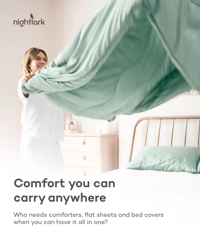 Night Lark Coverless Linen Comforter, Twin