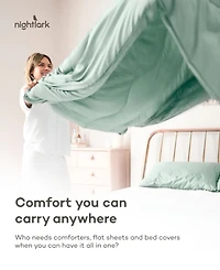 Night Lark Coverless Linen Comforter, Twin