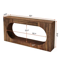 Tribesigns Console Table, 63-Inch Narrow Sofa Entryway Table with 2-Tier Storage Shelf, Wood Hallway Behind Couch Table Accent Table for Living Room,