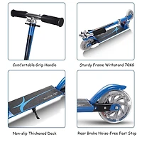 Folding Aluminum Kids Kick Scooter with Led Lights