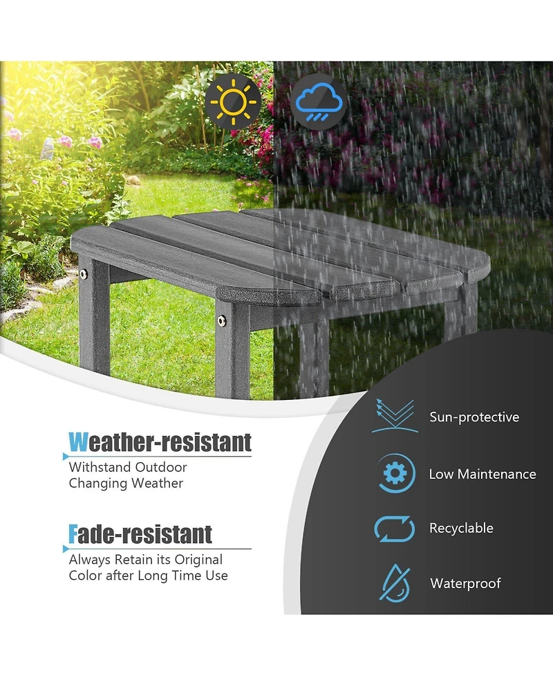 Inolait 18 Inch Weather Resistant Side Table for Garden Yard Patio