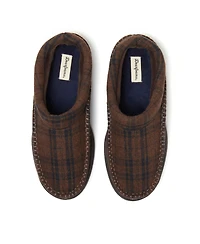 Dearfoams Men's Thompson Plaid Moccasin Toe Clog House Shoe Slipper